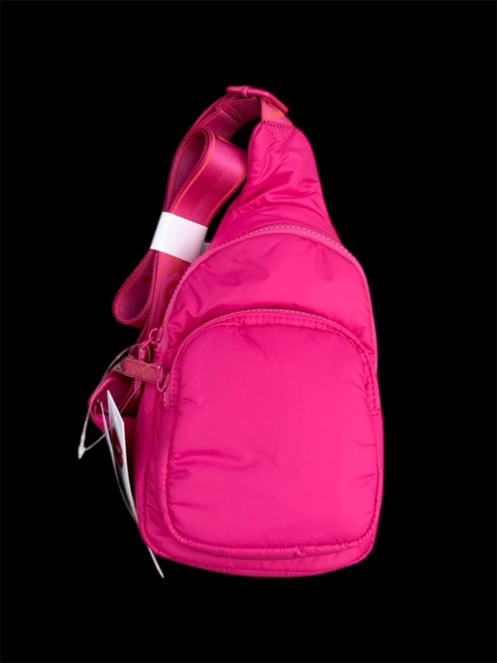 Wildfox Parachute Crossbody Zip Sling Belt Bag in a vibrant pink nwt